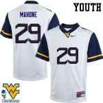 Youth West Virginia Mountaineers NCAA #29 Sean Mahone White Authentic Nike Stitched College Football Jersey EC15F03OT